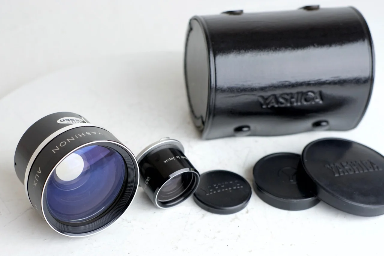 フィルムカメラ YASHINON AUX TELEPHOTO/WIDEANGLE YASHICA Yashica Yashinon Auxiliary Wide Angle Lens Set for Yashica TLR
